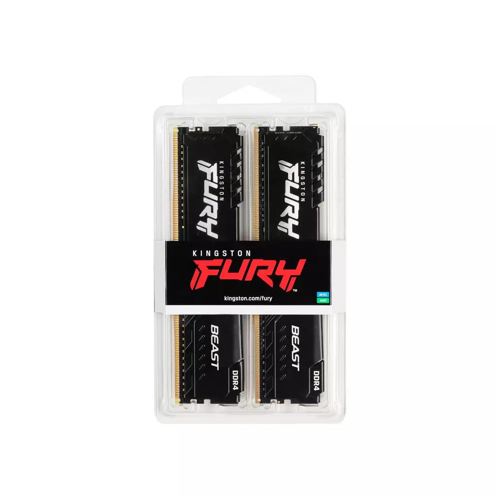 Модуль памяти для компьютера DDR4 32GB (2x16GB) 3200 MHz Fury Beast Black Kingston Fury (ex.HyperX) (KF432C16BBK2/32) - 2 Модуль памяти для компьютера DDR4 32GB (2x16GB) 3200 MHz Fury Beast Black Kingston Fury (ex.HyperX) (KF432C16BBK2/32) - 2