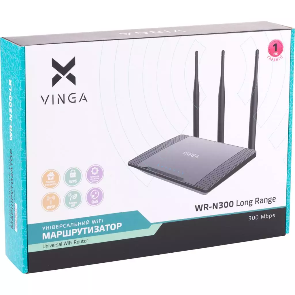 Маршрутизатор Vinga WR-N300 Long Range (WR-N300-LR) - 10