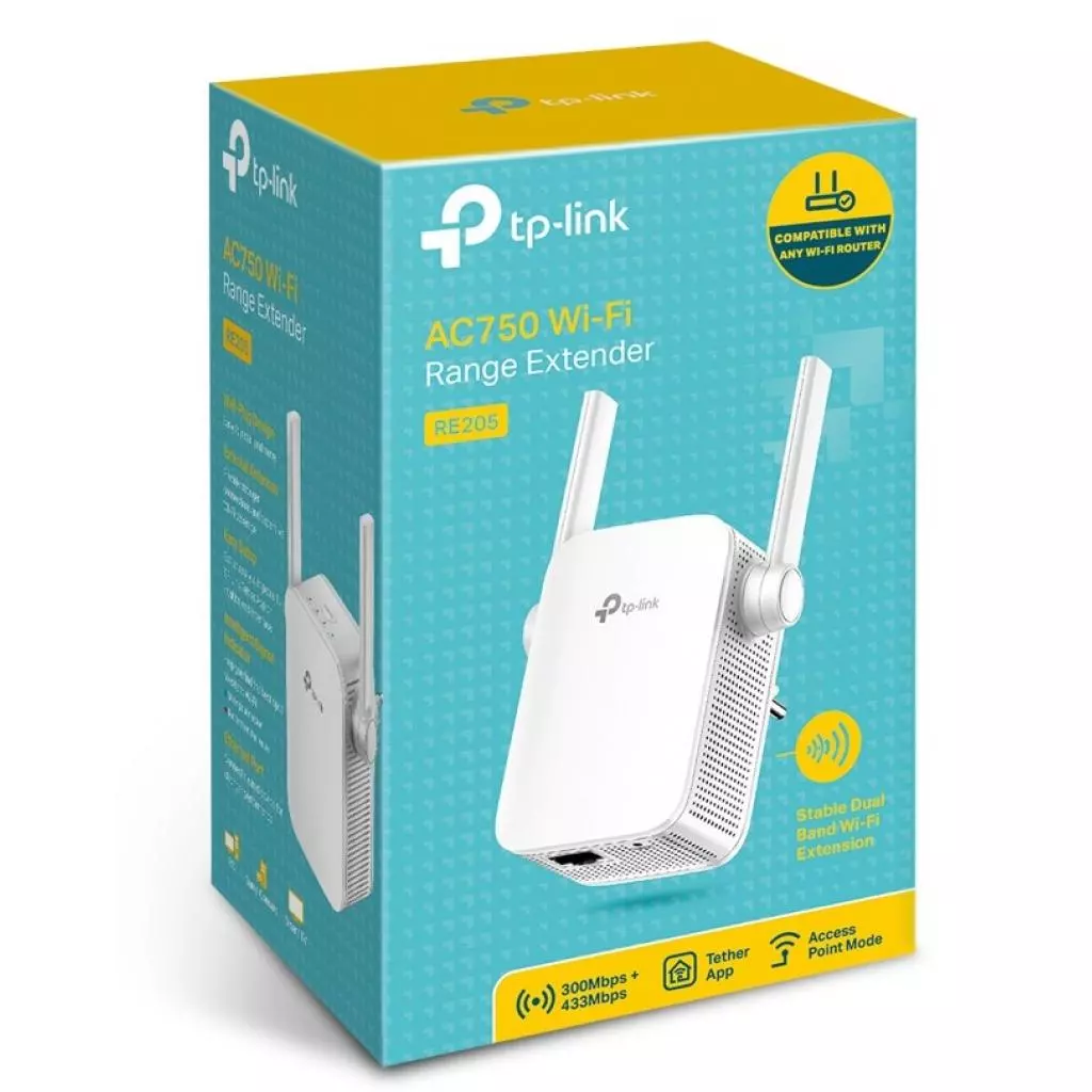 Ретранслятор TP-Link RE205 AC750, 1хFE LAN (RE205) - 4 Ретранслятор TP-Link RE205 AC750, 1хFE LAN (RE205) - 4
