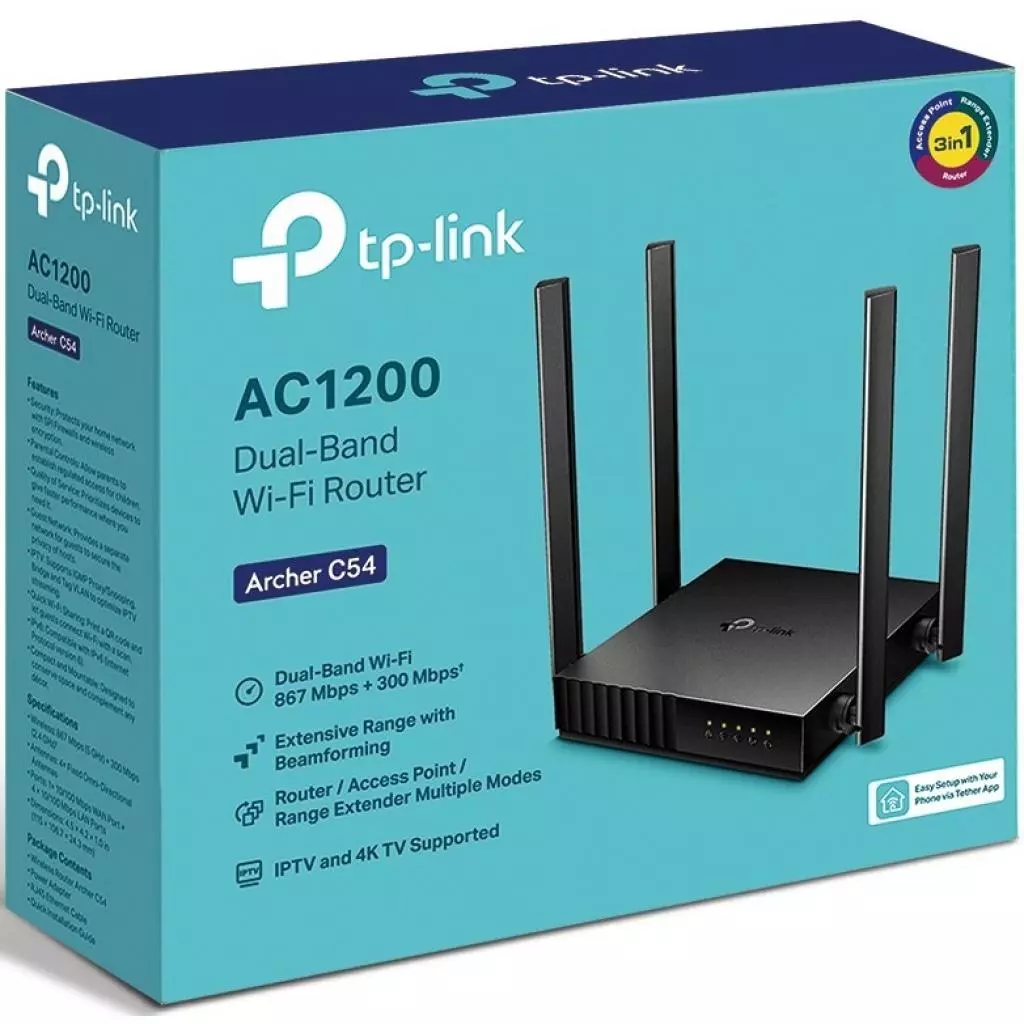 Маршрутизатор TP-Link ARCHER C54 AC1200 4xFE LAN, 1xFE WAN (ARCHER-C54) - 3 Маршрутизатор TP-Link ARCHER C54 AC1200 4xFE LAN, 1xFE WAN (ARCHER-C54) - 3