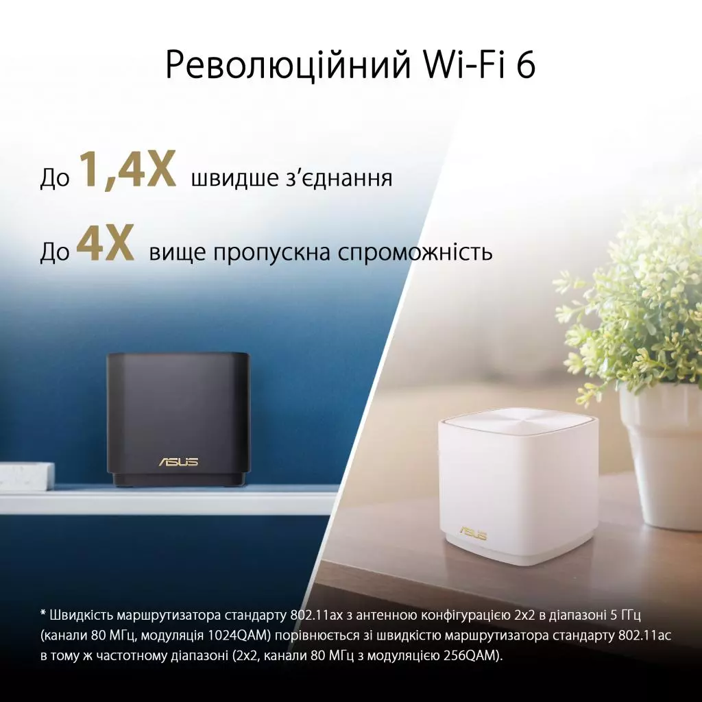 Маршрутизатор ASUS ZenWiFi XD4 1PK black AX1800 1xGE LAN 1x1GE WAN WPA3 OFDMA M (XD4-1PK-BLACK) - 3