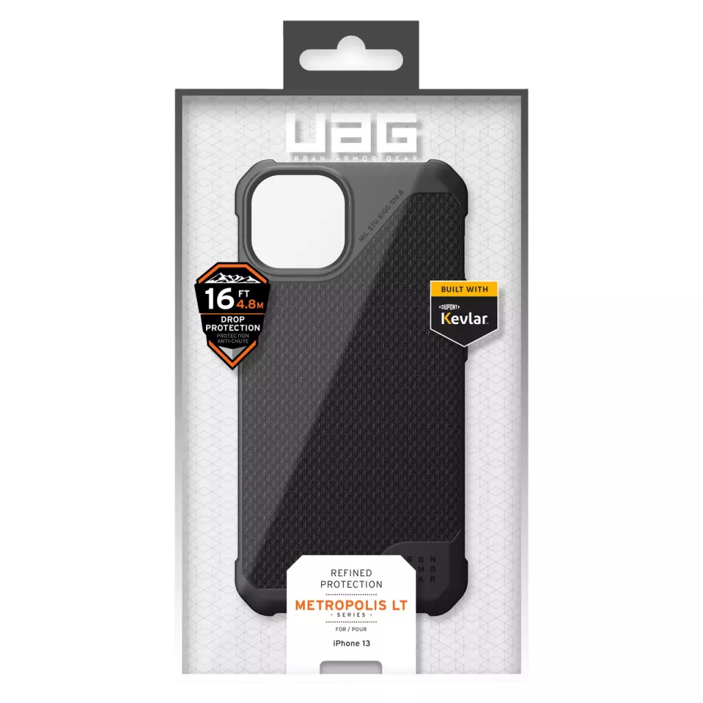 Чехол для моб. телефона Uag Apple Iphone 13 Metropolis LT, Kevlar BLACK (11317O113940) - 1