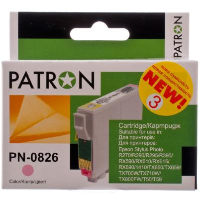 Картридж Patron для EPSON R270/290/390/RX590 LIGHT MAGENTA (PN-0826) (CI-EPS-T08164-LM3-PN) - 1 Картридж Patron для EPSON R270/290/390/RX590 LIGHT MAGENTA (PN-0826) (CI-EPS-T08164-LM3-PN) - 1
