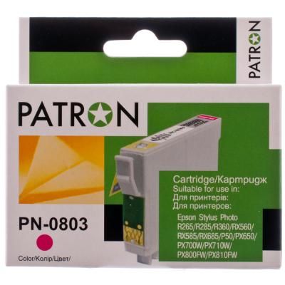 Картридж Patron EPSON R265/285/360,RX560/585/685,P50,PX650 MAGENTA (T0803) (PN-0803) - 1 Картридж Patron EPSON R265/285/360,RX560/585/685,P50,PX650 MAGENTA (T0803) (PN-0803) - 1