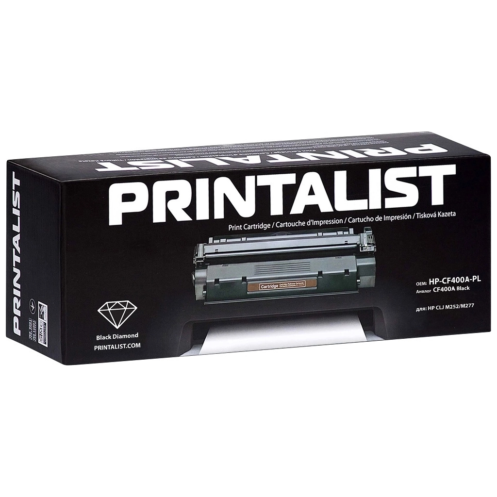 Картридж Printalist HP LJ M252/M277 CF400A Black (HP-CF400A-PL) - 1 Картридж Printalist HP LJ M252/M277 CF400A Black (HP-CF400A-PL) - 1