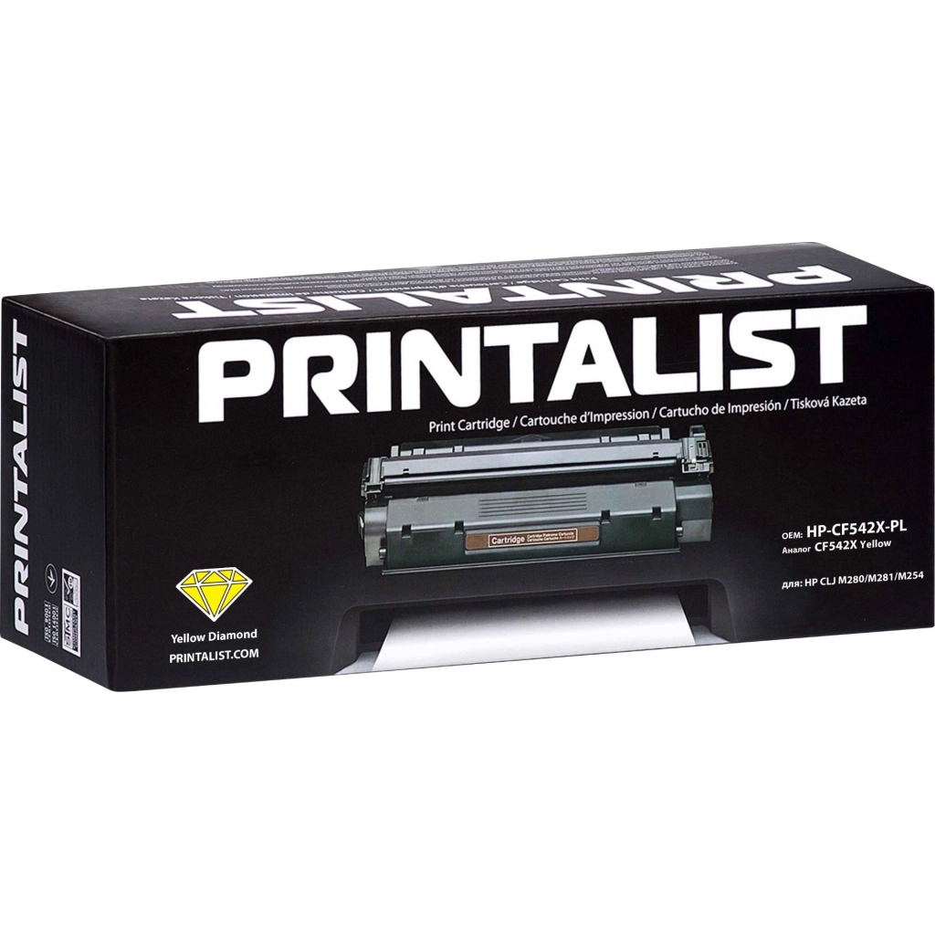 Картридж Printalist HP CLJ M280/M281/M254/ CF542X Yellow (HP-CF542X-PL) - 1 Картридж Printalist HP CLJ M280/M281/M254/ CF542X Yellow (HP-CF542X-PL) - 1
