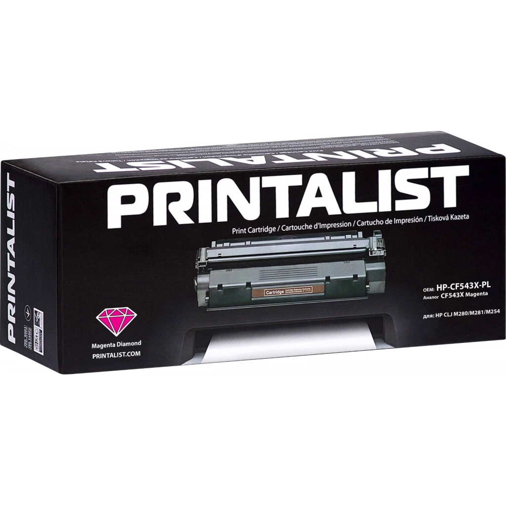 Картридж Printalist HP CLJ M280/M281/M254/ CF543X Magenta (HP-CF543X-PL) - 1 Картридж Printalist HP CLJ M280/M281/M254/ CF543X Magenta (HP-CF543X-PL) - 1