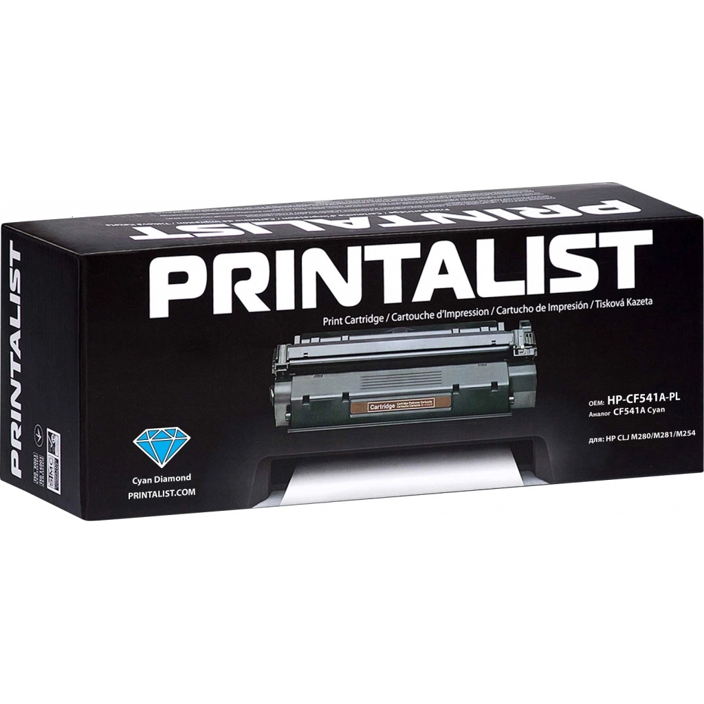 Картридж Printalist HP CLJ M280/M281/M254 CF541A Cyan (HP-CF541A-PL) - 1 Картридж Printalist HP CLJ M280/M281/M254 CF541A Cyan (HP-CF541A-PL) - 1