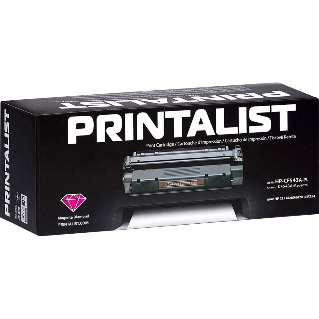 Картридж Printalist HP CLJ M280/M281/M254 CF543A Magenta (HP-CF543A-PL) - 1 Картридж Printalist HP CLJ M280/M281/M254 CF543A Magenta (HP-CF543A-PL) - 1