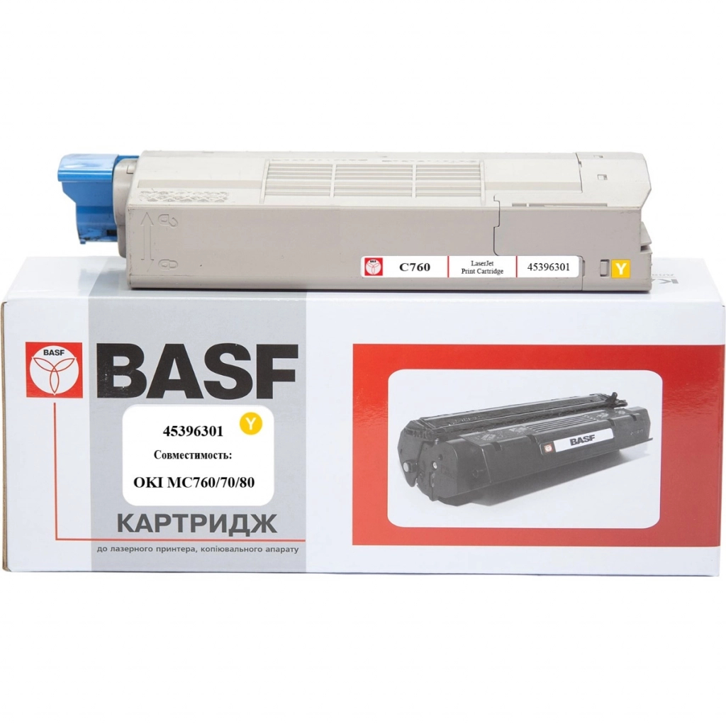 Тонер-картридж BASF OKI MC760/770/780/ 45396301 Yellow (KT-45396301)