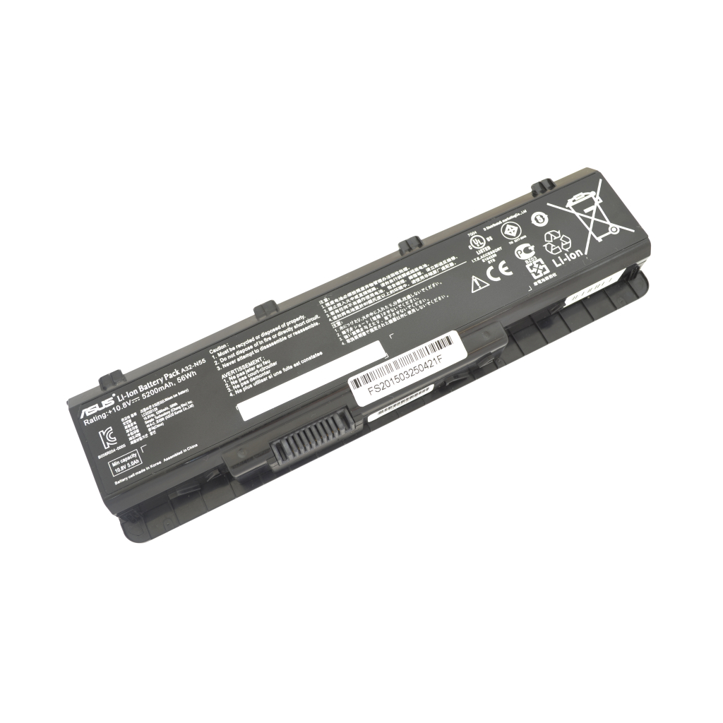 Аккумулятор для ноутбука ASUS A32-N55 5200mAh 6cell 10.8V Li-ion (A41620) - 1 Аккумулятор для ноутбука ASUS A32-N55 5200mAh 6cell 10.8V Li-ion (A41620) - 1