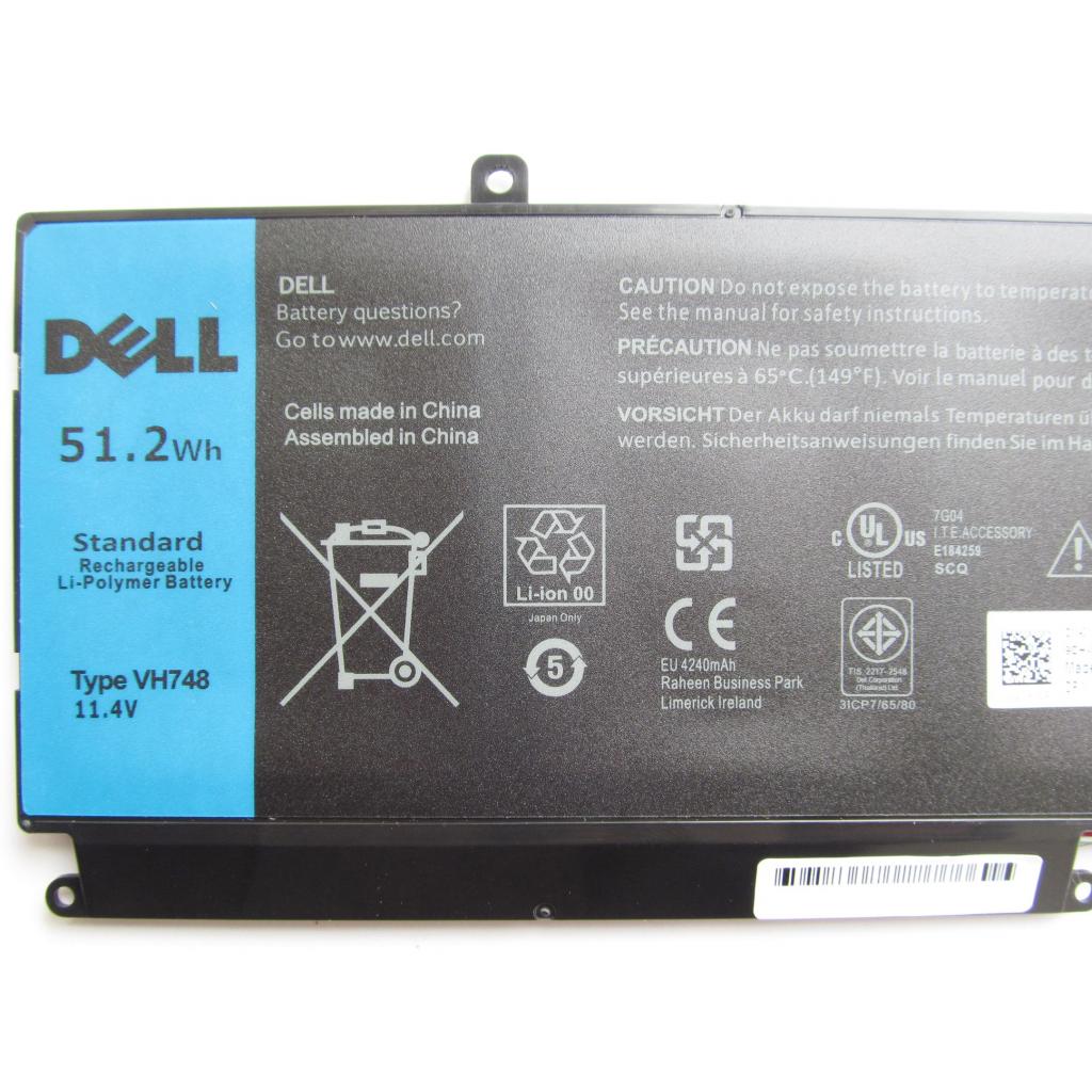 Аккумулятор для ноутбука Dell Dell Vostro 5470 VH748 51.2Wh (4500mAh) 6cell 11.4V Li-ion (A41997) - 1