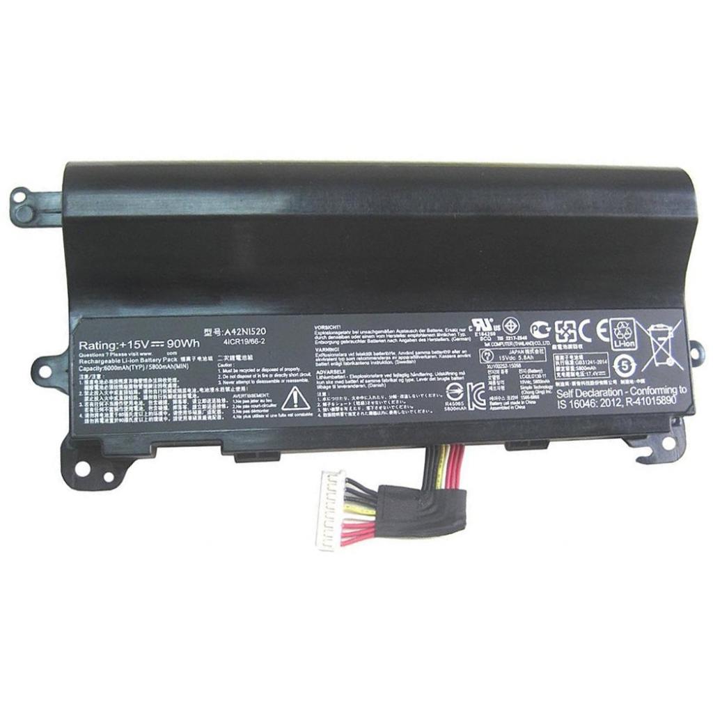 Аккумулятор для ноутбука ASUS ROG G752VY A42N1520, 5800mAh (90Wh), 8cell, 15V, Li-ion, чер (A47285) Аккумулятор для ноутбука ASUS ROG G752VY A42N1520, 5800mAh (90Wh), 8cell, 15V, Li-ion, чер (A47285)