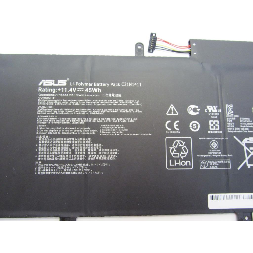 Аккумулятор для ноутбука ASUS UX305FA C31N1411, 3830mAh (45Wh), 6cell, 11.4V, Li-ion (A47183) - 2 Аккумулятор для ноутбука ASUS UX305FA C31N1411, 3830mAh (45Wh), 6cell, 11.4V, Li-ion (A47183) - 2