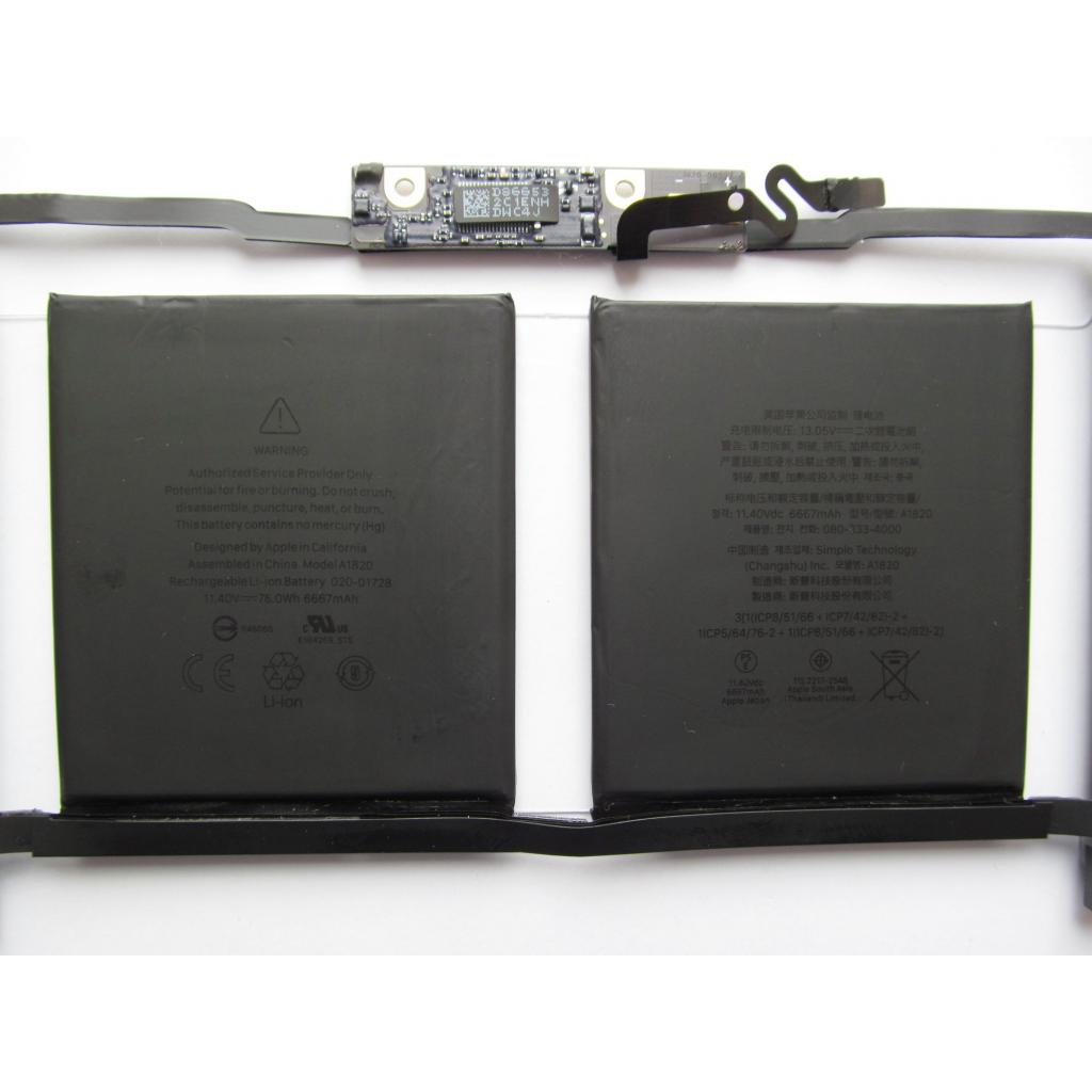 Аккумулятор для ноутбука Apple A1820, 76Wh (6777mAh), 6cell, 11.4V (A47496) - 1 Аккумулятор для ноутбука Apple A1820, 76Wh (6777mAh), 6cell, 11.4V (A47496) - 1