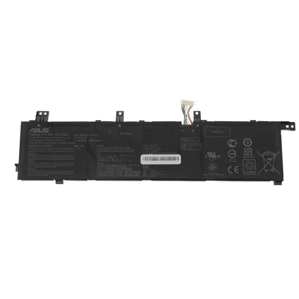 Аккумулятор для ноутбука ASUS VivoBook S432FA C31N1843, 3640mAh (42Wh), 3cell, 11.55V (A47574)