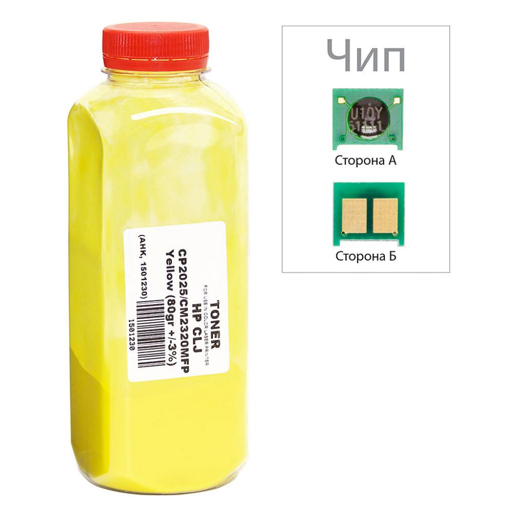 Тонер HP CLJ CP2025/CM2320, 80г Yellow +chip AHK (1501231)