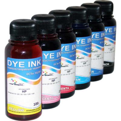 Чернила DCTec HP DJ 10/ 20/ 30/ 50/ 90/ 120/ 130 (6x100мл) (DC6-H120/100 UV Dye)