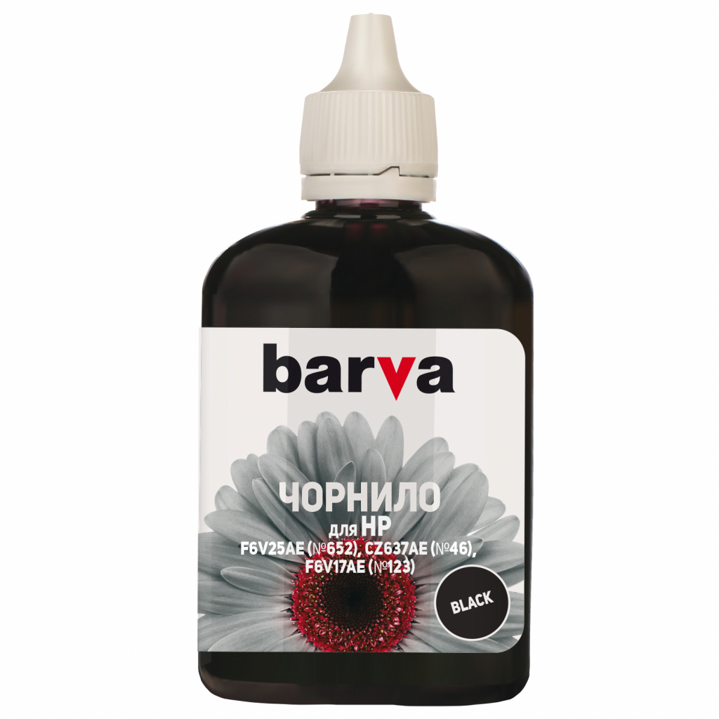 Чернила Barva HP №652/46/123 90г BLACK Pigment (H652-531)