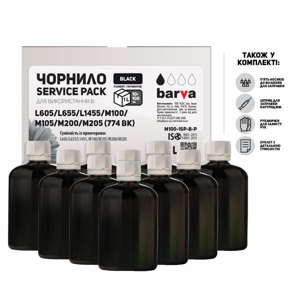 Чернила Barva EPSON M100/M105/M200/M205 10x100 мл BLACK 774BK (M100-1SP-B-P)