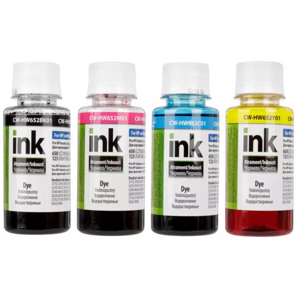 Чернила ColorWay HP 650/652/123 SET BK/С/M/Y 4х100мл (CW-HW652SET01)