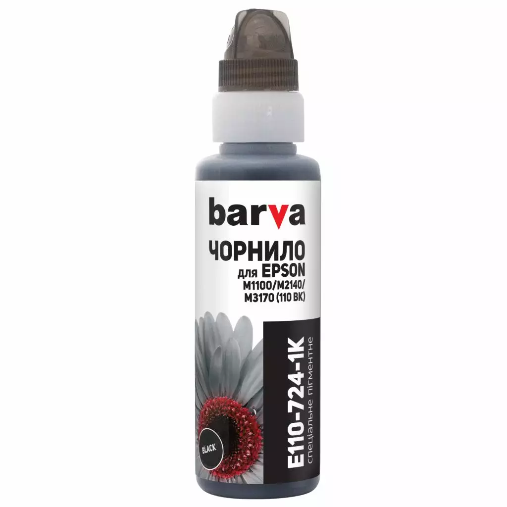 Чернила Barva EPSON M1100/M3170 (110 Bk) BLACK Pigm. 100 мл OneKey (E110-724-1K)