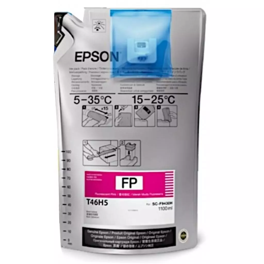 Контейнер с чернилами Epson SC-F6300 UltraChrome DS Flourescent Pink 1L*2pcs (C13T46D540)