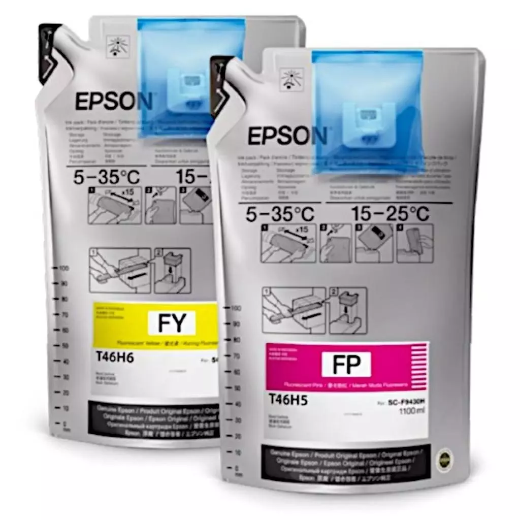 Контейнер с чернилами Epson SC-F6300 UltraChrome DS Flourescent Yellow 1L*2pcs (C13T46D640)