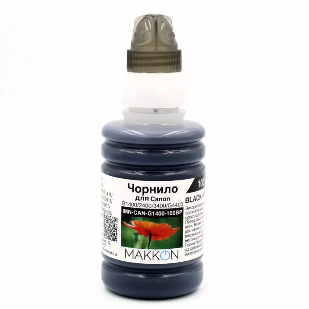 Чернила Makkon для Canon G1400/2400/3400/G4400 100 мл black pigment (IMN-CAN-G1400-100BP)