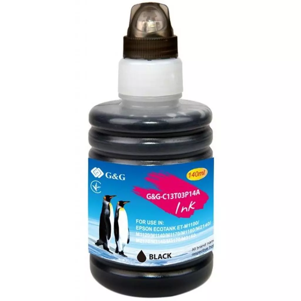 Чернила G&G Epson M1100 black pig. XL, контейнер 140мл (G&G-C13T03P14A)
