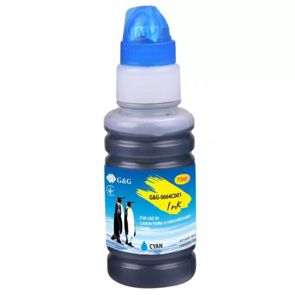 Чернила G&G Canon GI-490 Cyan, контейнер 70ml (G&G-0664C001)