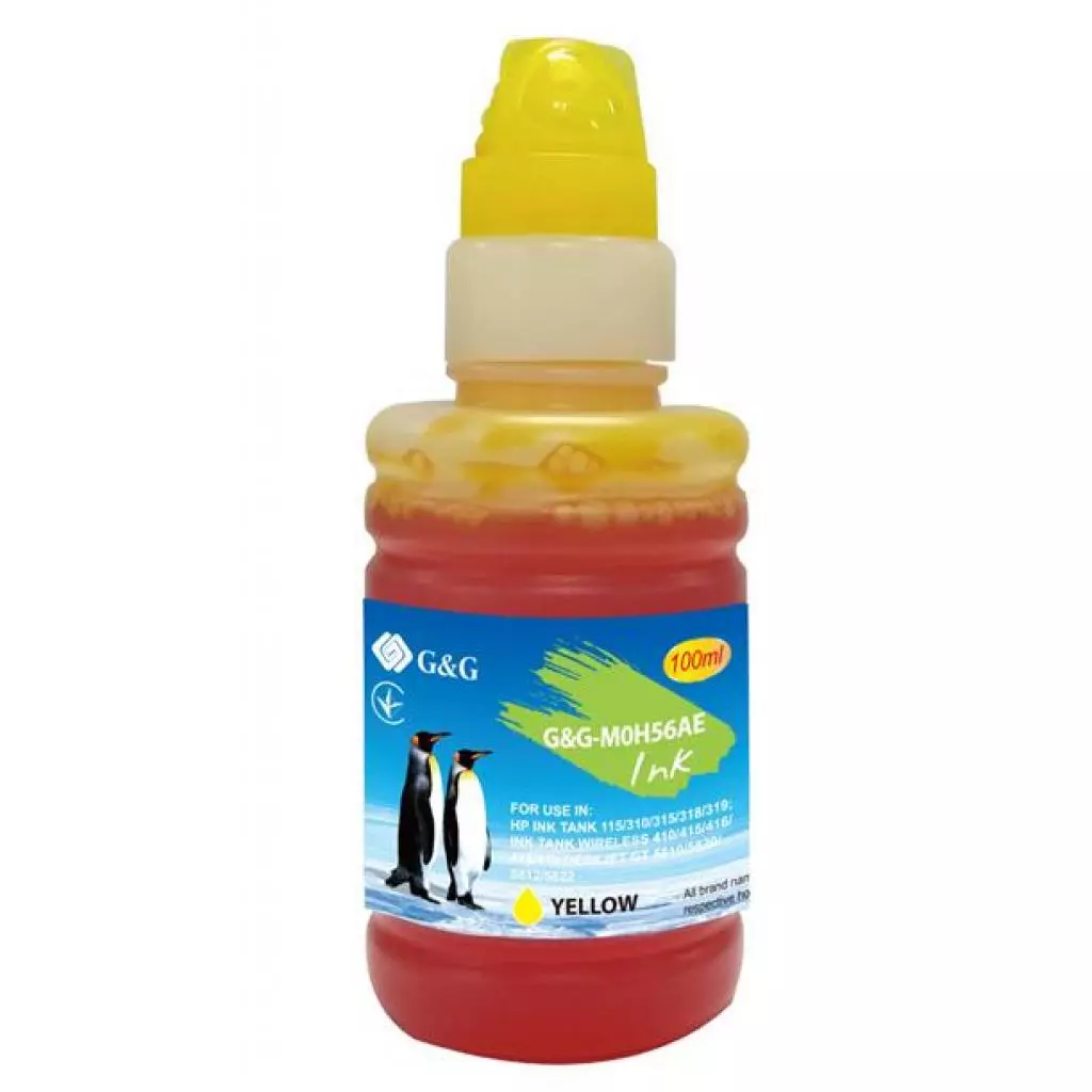 Чернила G&G HP GT52 InkTank/SmartTank Yellow, контейнер 100мл (G&G-M0H56AE)