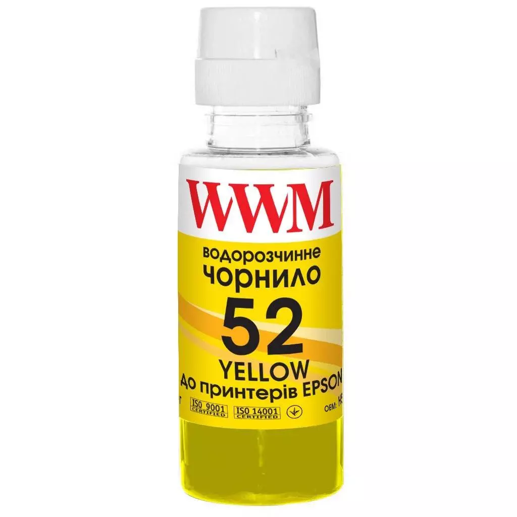 Чернила WWM HP GT52 100г Yellow, для Ink Tank 115/315/319 (H52Y)