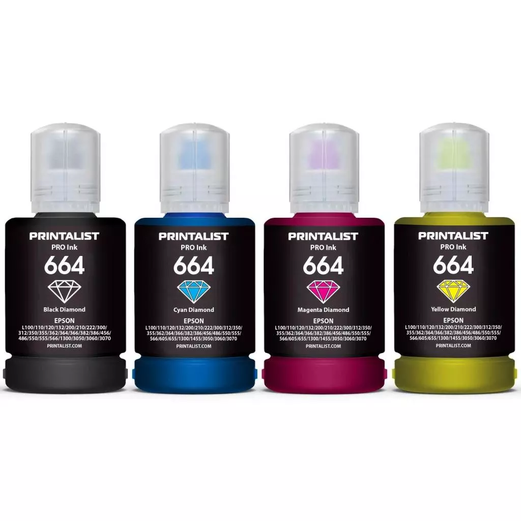 Чернила Printalist Epson L110/L210/L300 4х140г B/C/M/Y (PL664SET4)