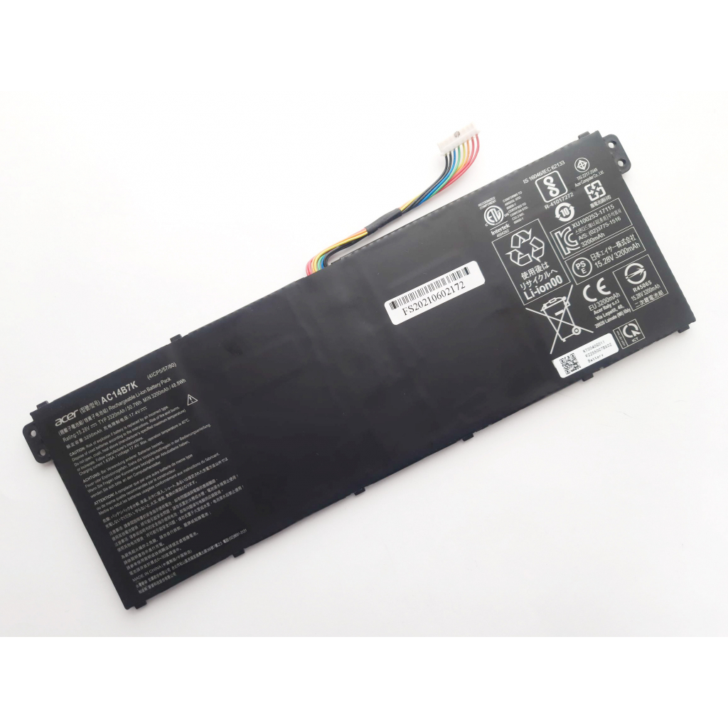 Аккумулятор для ноутбука Acer AC14B7K Aspire A315/A515, 3220mAh (50.7Wh), 4cell, 15.28V, L (A47540) - 1 Аккумулятор для ноутбука Acer AC14B7K Aspire A315/A515, 3220mAh (50.7Wh), 4cell, 15.28V, L (A47540) - 1