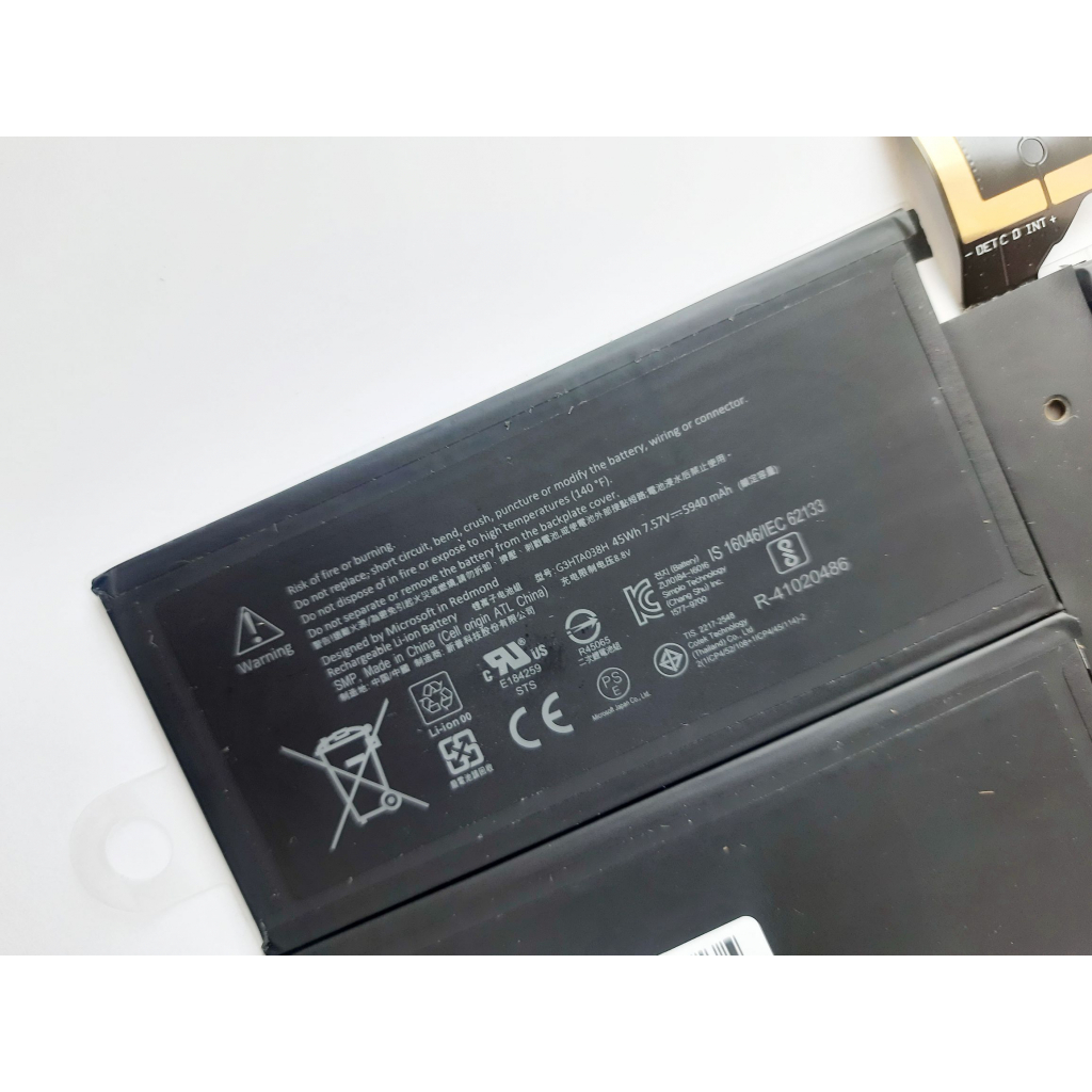 Аккумулятор для ноутбука Microsoft Surface Pro 5 (Model 1796) G3HTA038H, 5940mAh (45Wh), 4cell, (A47516) - 2 Аккумулятор для ноутбука Microsoft Surface Pro 5 (Model 1796) G3HTA038H, 5940mAh (45Wh), 4cell, (A47516) - 2
