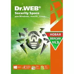 Антивирус Dr. Web Security Space, 2 ПК 2 года (1ПК/4 года) карт. конверт (KHW-B-24M-2-A3)