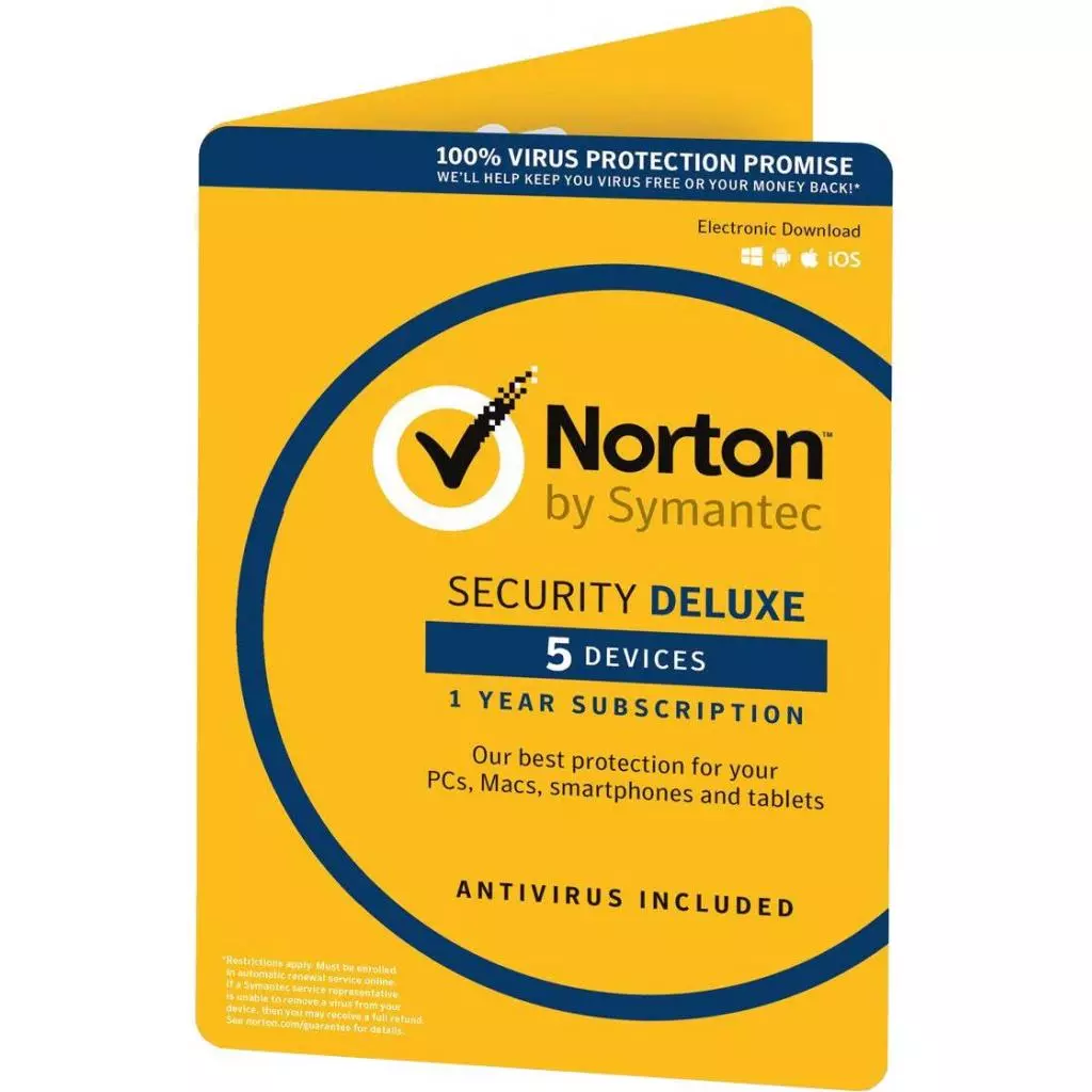 Антивирус Norton by Symantec NORTON SECURITY DELUXE 5D 1 Year 5 Device ESD key (21390886)