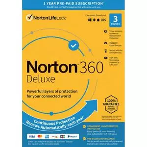 Антивирус Norton by Symantec NORTON 360 DELUXE 25GB 1 USER 3 DEVICE 12M (21409592)