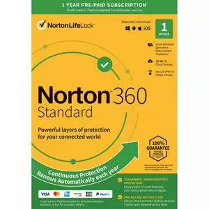Антивирус Norton by Symantec NORTON 360 STANDARD 10GB 1 USER 1 DEVICE 12M (21409591)