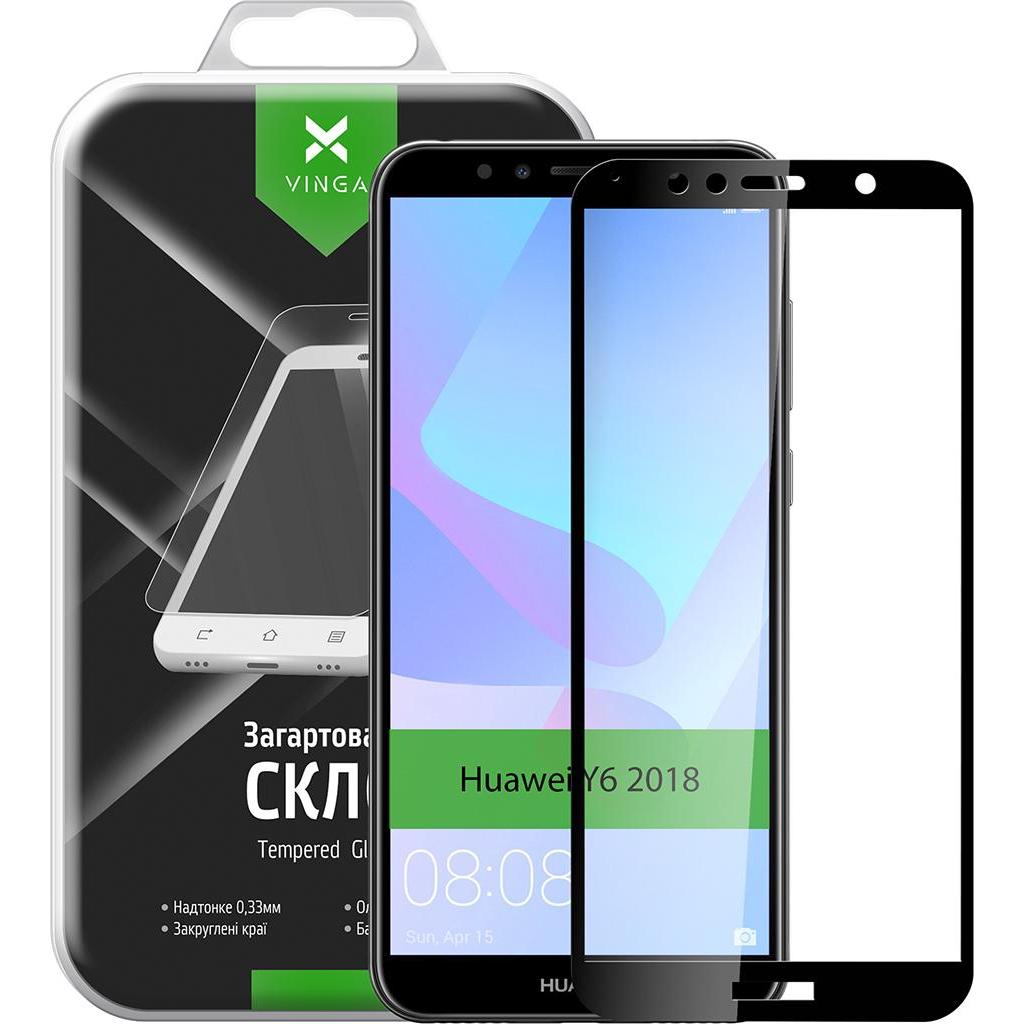 Стекло защитное Vinga для Huawei Y6 2018 (Black) (VTPGS-Y62018) - 9