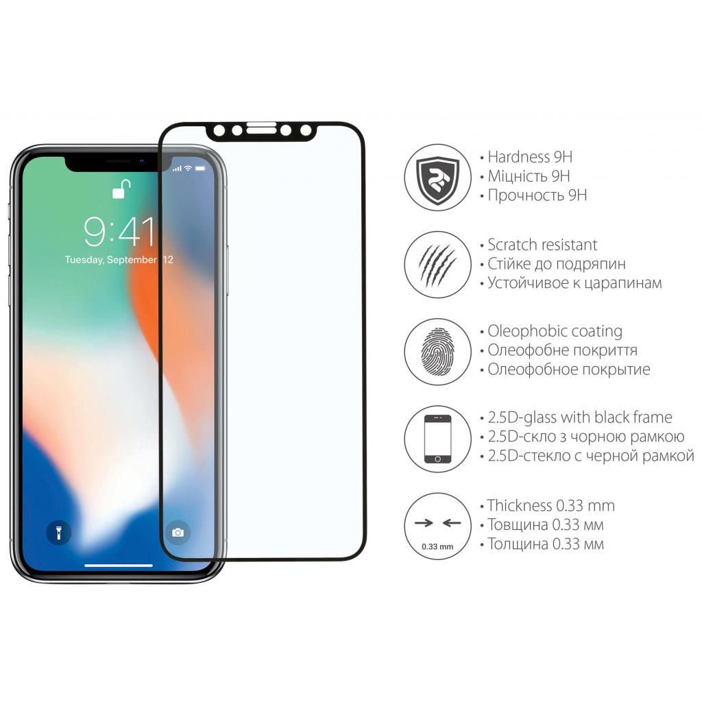 Стекло защитное 2E для iPhone X 2.5D Black border Full Glue (2E-TGIP-X25D) - 2