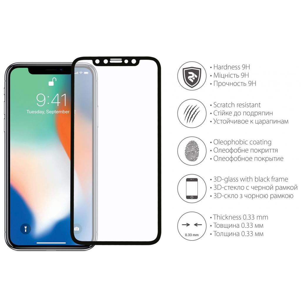 Стекло защитное 2E для iPhone X 3D Black border Full Glue (2E-TGIP-X3D) - 2