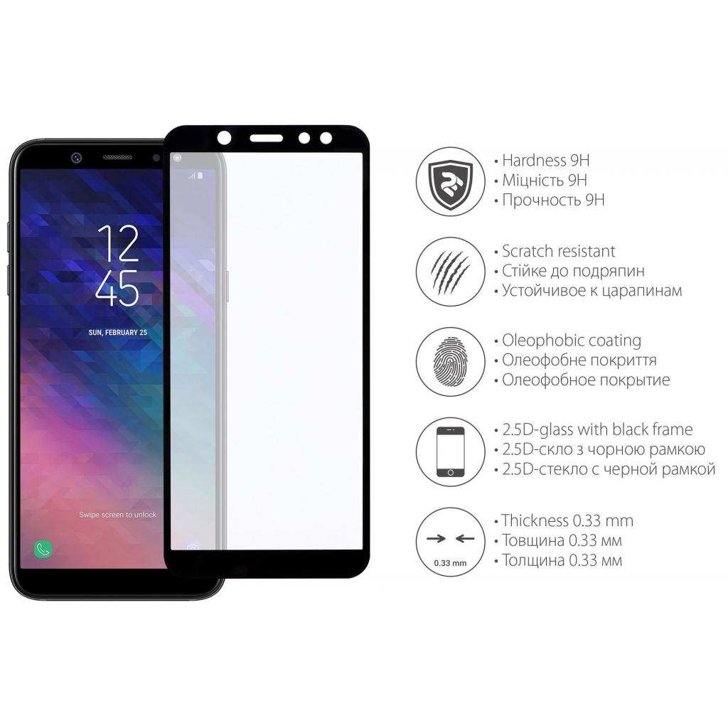 Стекло защитное 2E для Samsung Galaxy A6 2.5D Black border Full Glue (2E-TGSG-GA6-25D) - 2