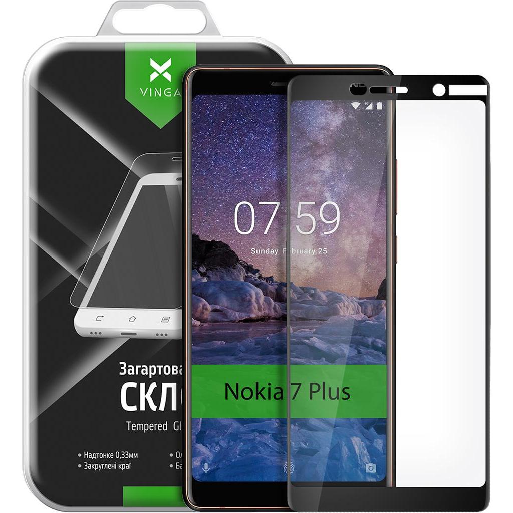 Стекло защитное Vinga для Nokia 7 Plus (Black) (VTPGS-N7PB) - 8