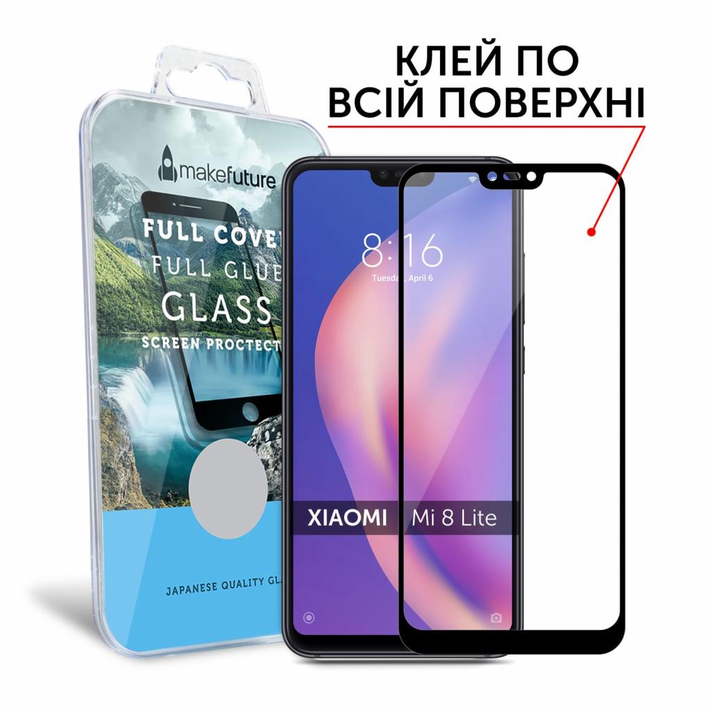 Стекло защитное MakeFuture для Xiaomi Mi8 Lite Black Full Cover Full Glue (MGFCFG-XM8LB) - 2