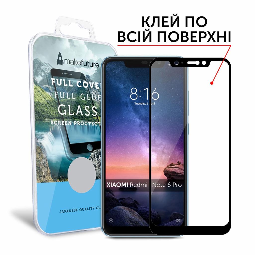 Стекло защитное MakeFuture для Xiaomi Redmi Note 6 Pro Black Full Cover Full Glue (MGFCFG-XRN6PB) - 2