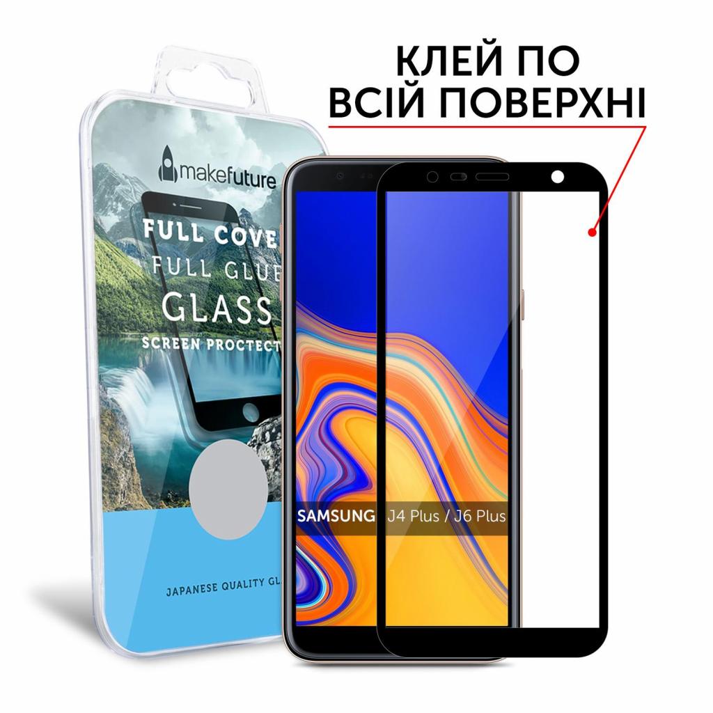 Стекло защитное MakeFuture для J4 Plus/J6 Plus 2018 Black Full Cover Full Glue (MGFCFG-SJ415/J610PB) - 2