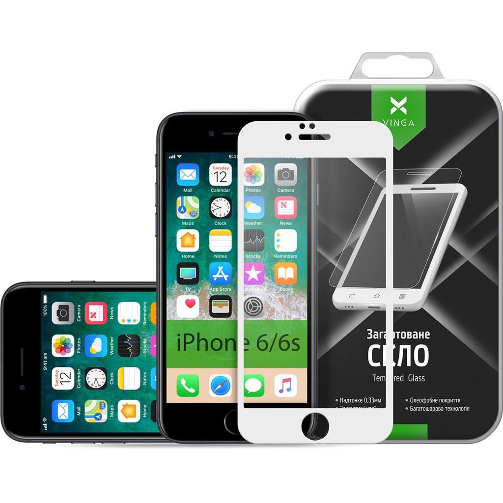 Стекло защитное Vinga для Apple iPhone 6/6s White (VTPGS-I6W) - 2
