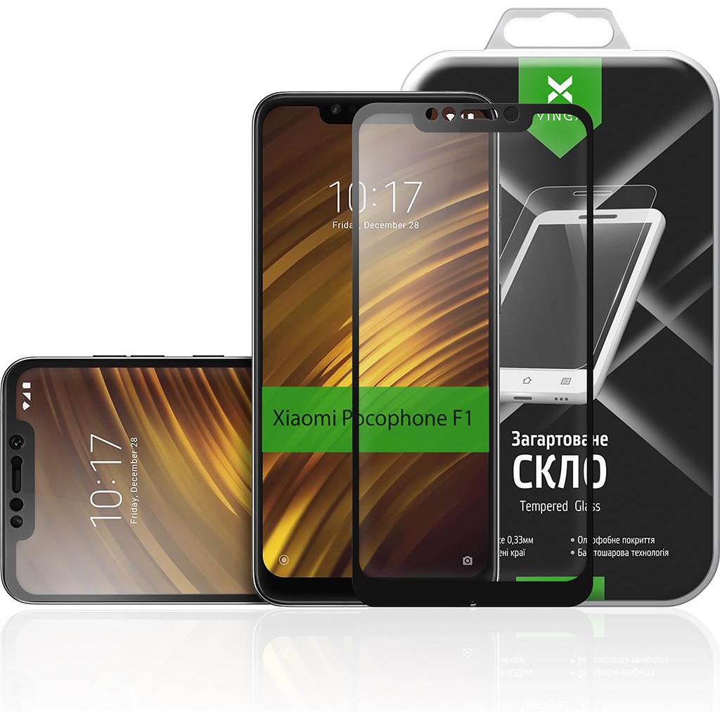 Стекло защитное Vinga для Xiaomi Pocophone F1 Black (VTPGS-XPF1B) - 2